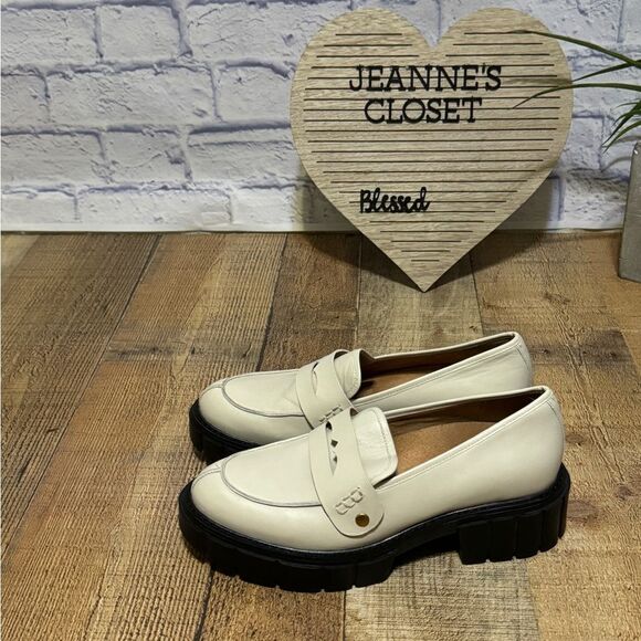 Vionic Women's Elodie Leather Lug Sole Loafers Cream Leather - Picture 9 of 11